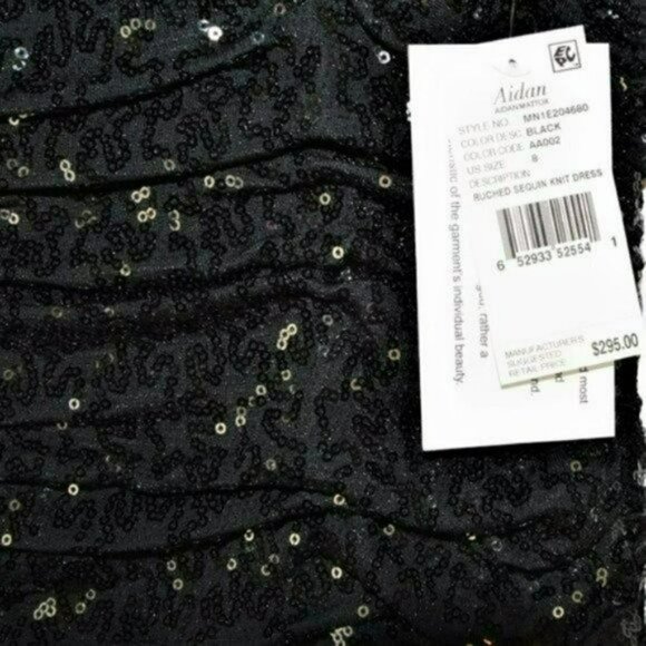 NWT Aidan Mattox Ruched Sequin Strapless Gown Party Cocktail Maxi Dress - Picture 10 of 10